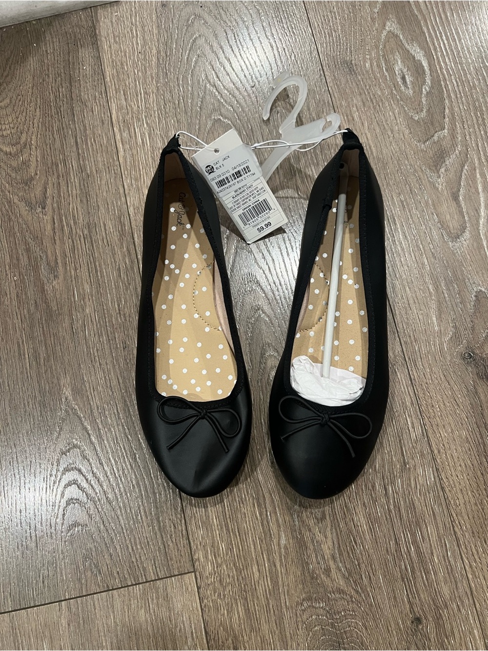 Kids Black Ballet Flats with Bow